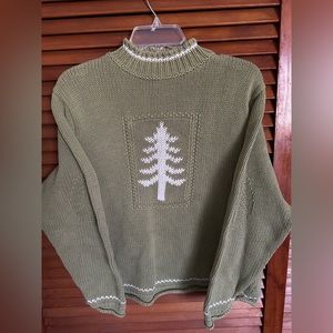 Cotton Country by Parkhurst made in Canada green Christmas sweater size L